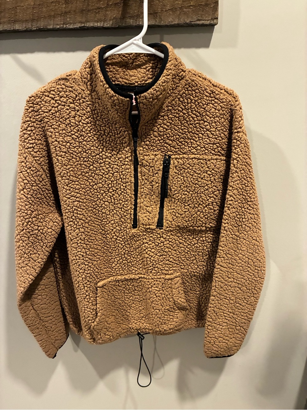 Sherpa Pullover Jacket Camel Juniors Size XL